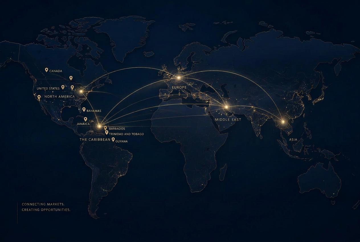 Map illustrating Dukia's international market coverage